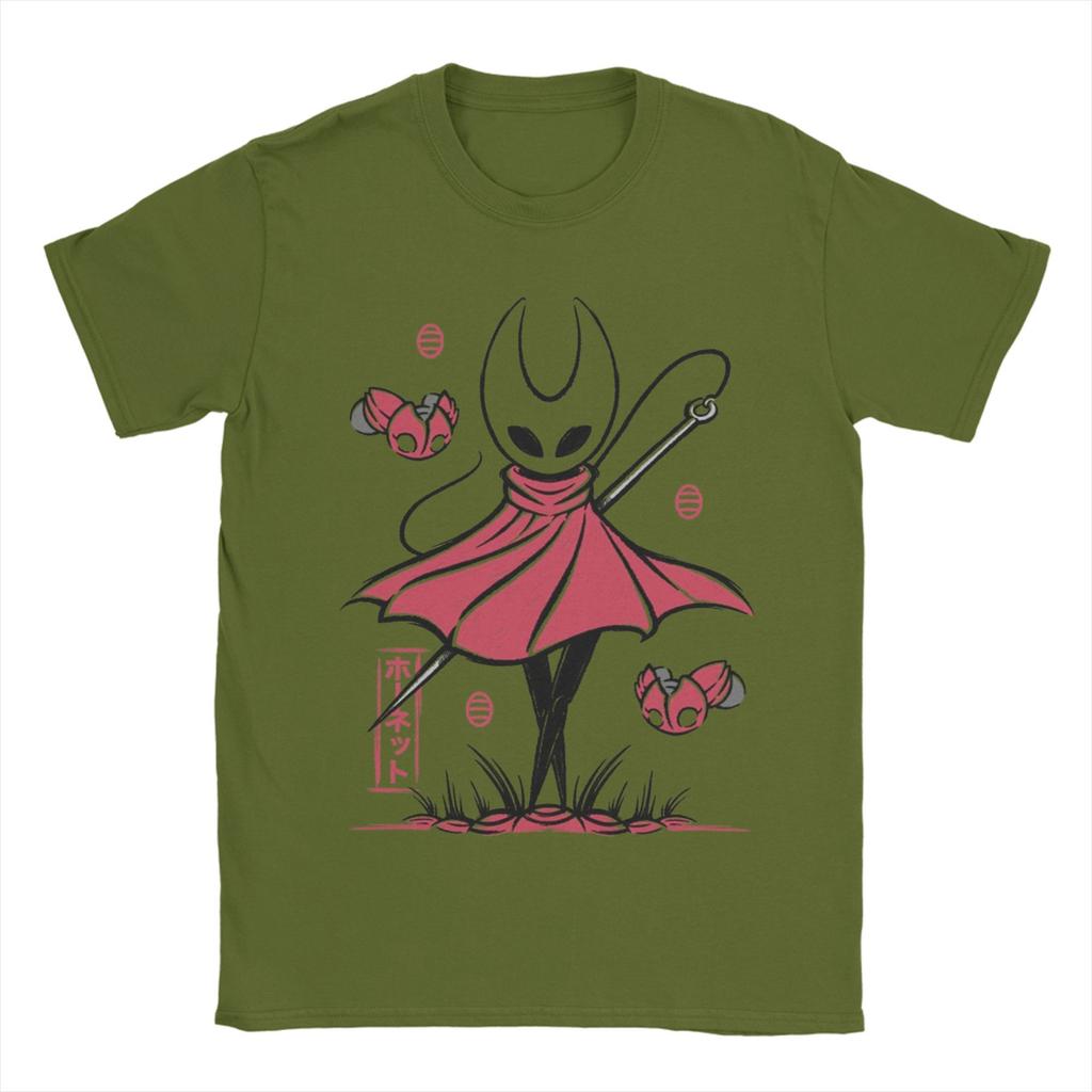 Vintage Hollow Knight Silksong Hornet T-Shirts for Men Round Collar Cotton T Shirts  Short Sleeve Tee Shirt Plus Size Clothes