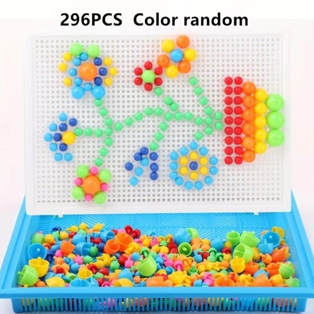 Colorful Mushroom Nail Puzzle DIY Educational STEM Toy 3D Puzzle Game Early Childhood Development