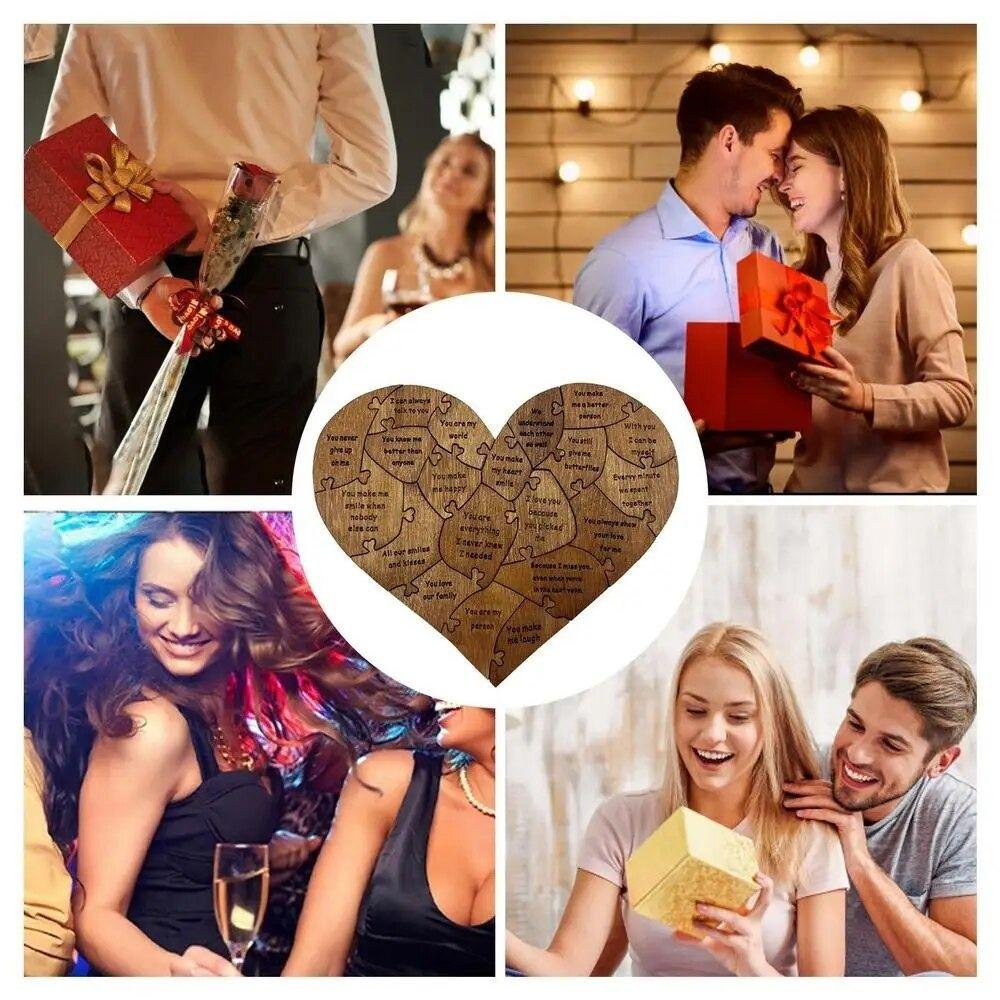 20 причин любви деревянная головоломка с деревянной коробкой День святого Валентина памятный подарок для нее/него
