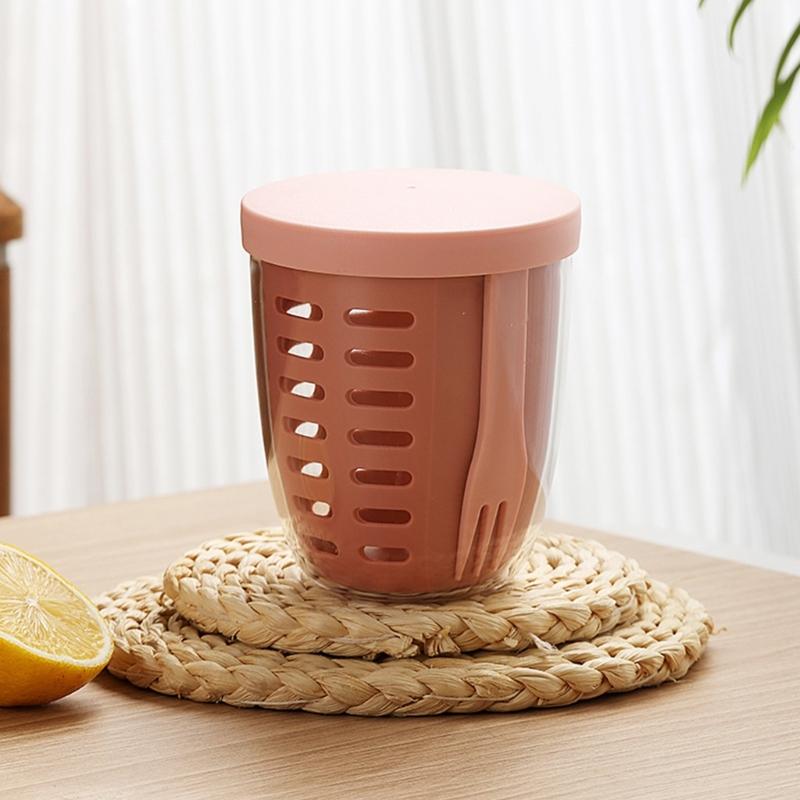 600ml Practical Picnics Storage Bucket Plastic Cup Seal Salad Cup for School