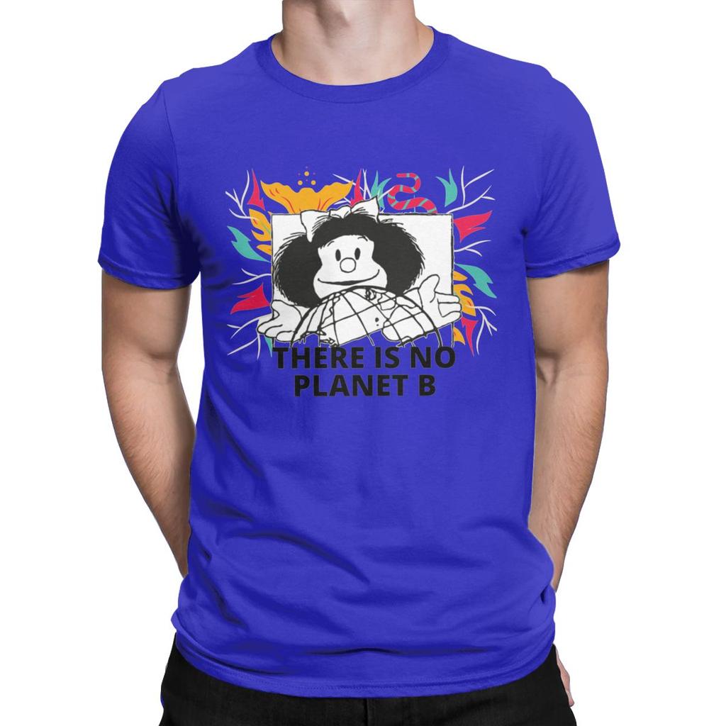 Mafalda There Is No Planet B T Shirt Men 100 Cotton Funny T Shirt Round Collar