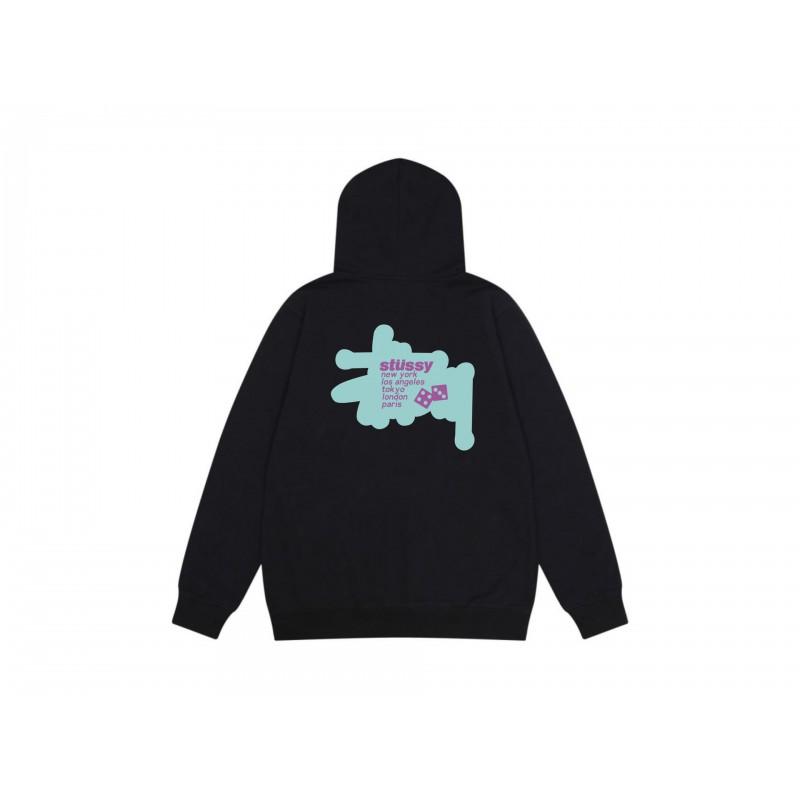 Mens Unisex Hooded Sweatshirt Letter Print Loose Fit Casual Top