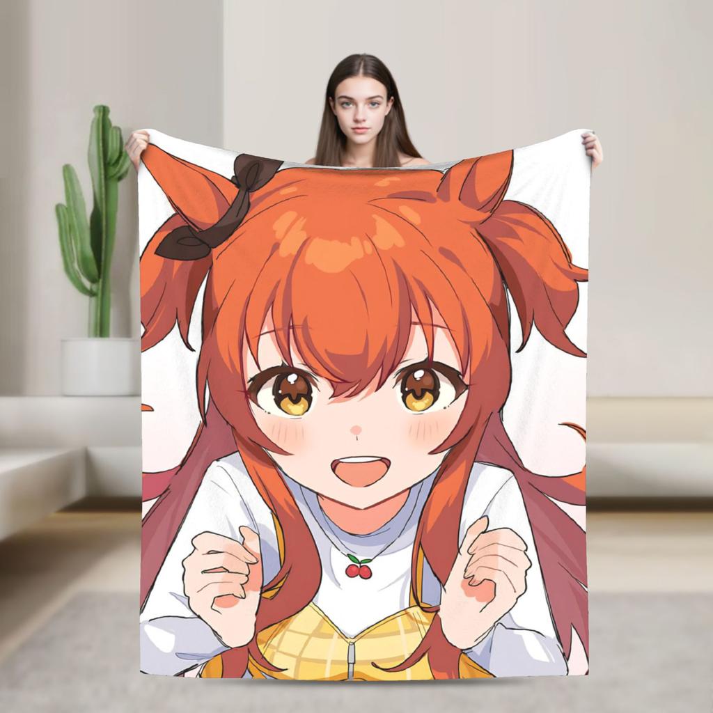 Umamusume Pretty Derby Mejiro Blanket Fleece Autumn/Winter  Portable Lightweight Throw Blanket for Bed Bedroom Rug Piece