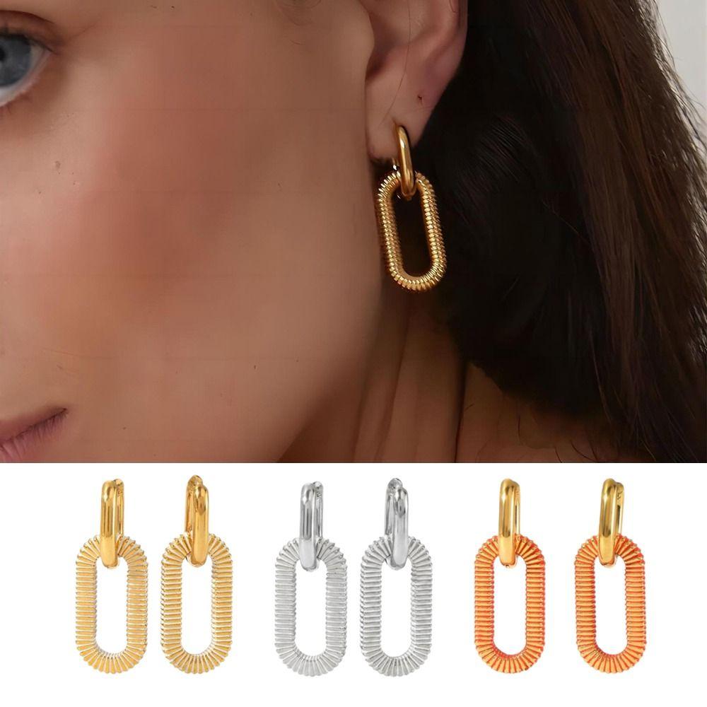 Twisted Spiral Stainless Steel Earrings Stainless Steel Drop Dangle Earrings For Women