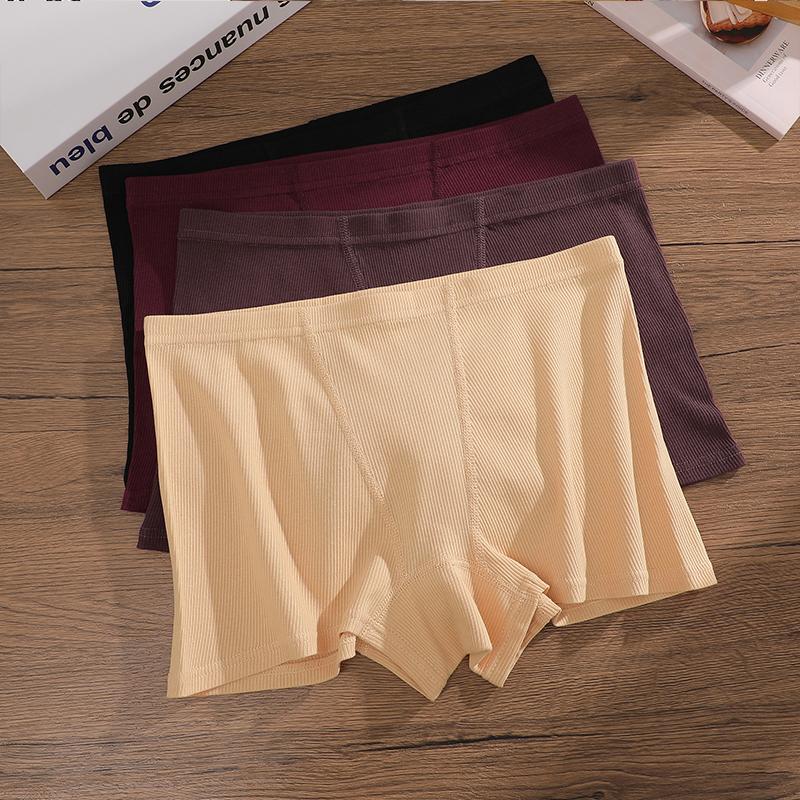 4 шт. Женские трусы Хлопок Бесшовные Спортивные боксеры Нижнее белье Женские Однотонные Трусики Уютное Кружевное Белье Интимные трусы S-XXL