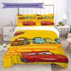Lightning McQueen Cartoon Prints bedding, duvet cover and pillowcases, birthday gift (1 duvet cover + 2 pillowcases, pillow insert not included)JM001