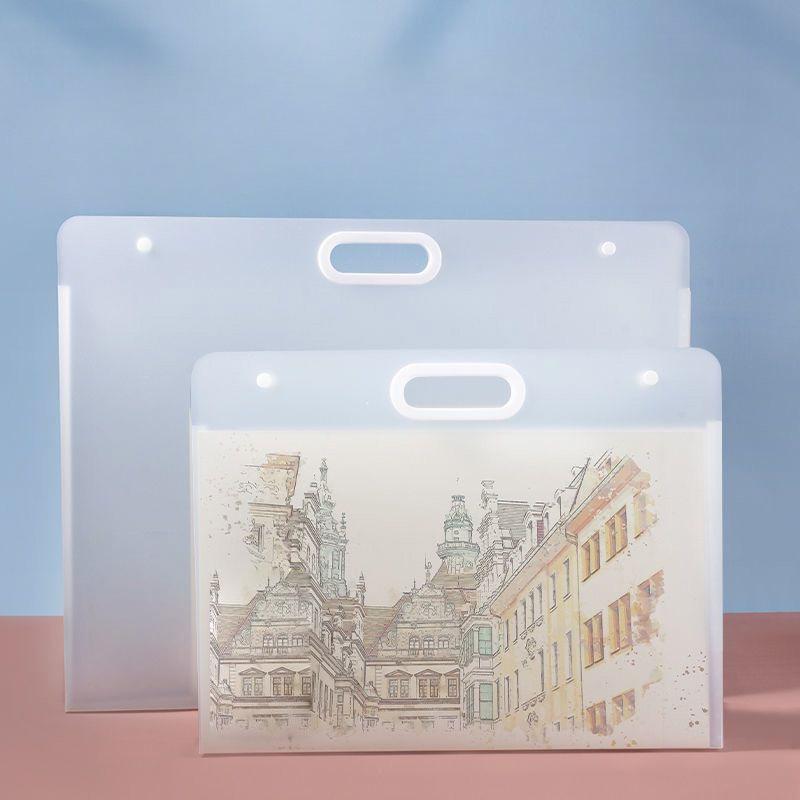 A2/A3 Art Manuscript Storage Book, Sketch Collection Storage Clip, Handle Design, Large Capacity for Convenient Storage