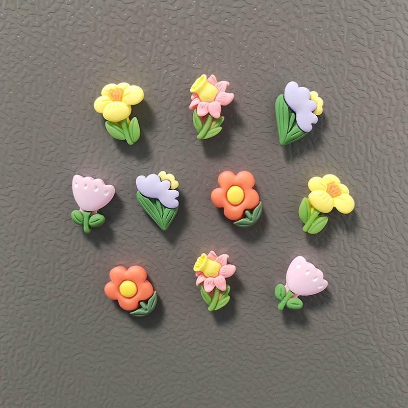 5 шт. Маленький милый магнит на холодильник в виде цветка для украшения дома, офиса, магнитные цветочные украшения, декор
