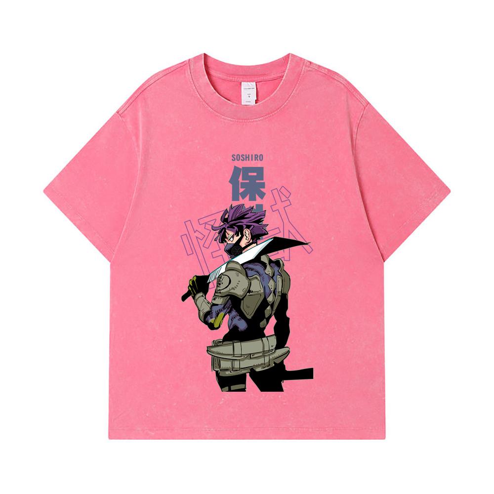 275 GSM Washed T-shirts 100% Cotton Kaiju No 8 V12 Soshiro Print Unisex Heavy Cotton T Shirt