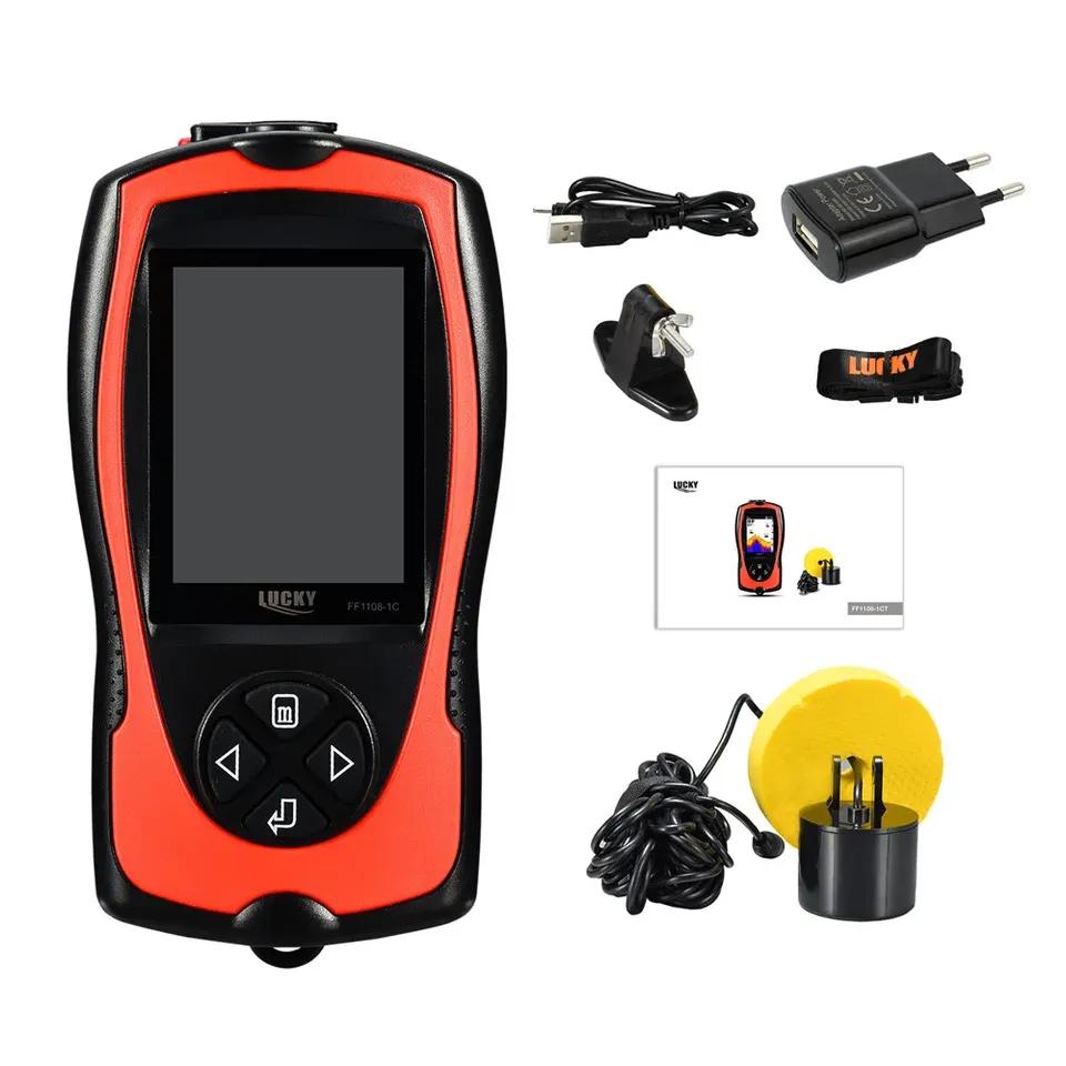 LUCKY FF1108-1CT Portable Wired Sonar 100M Depth Echo Sounder 2.4 Inch TFT Color LCD Fish Finder for Fishing