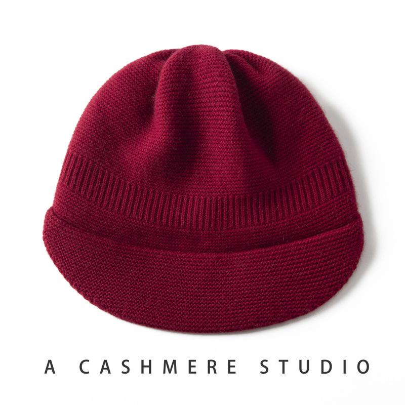 Cashmere cap children's fashion versatile knitted baseball cap autumn and winter warm knitted headgear