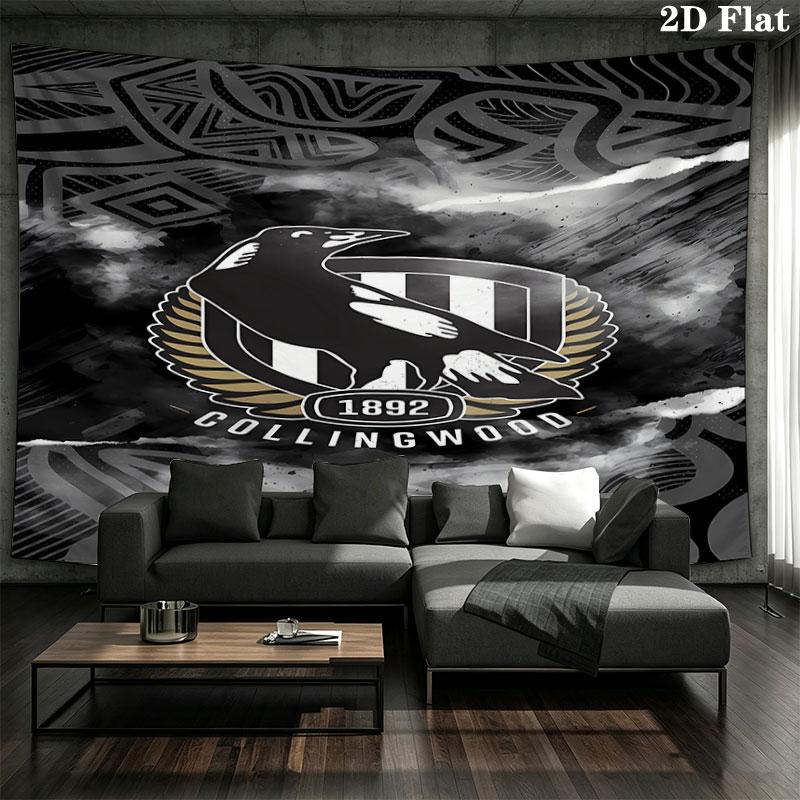Collingwood Football Club Wall Tapestry Aesthetic Wall Hanging Printed Fabric Blanket Decorative Tapestries for Bedroom Living Room Home Decor