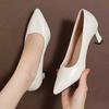 Натуральная мягкая кожа новая весна тонкий каблук острый носок мелкий вырез темперамент женские маленькие кожаные туфли средний каблук туфли-лодочки женские