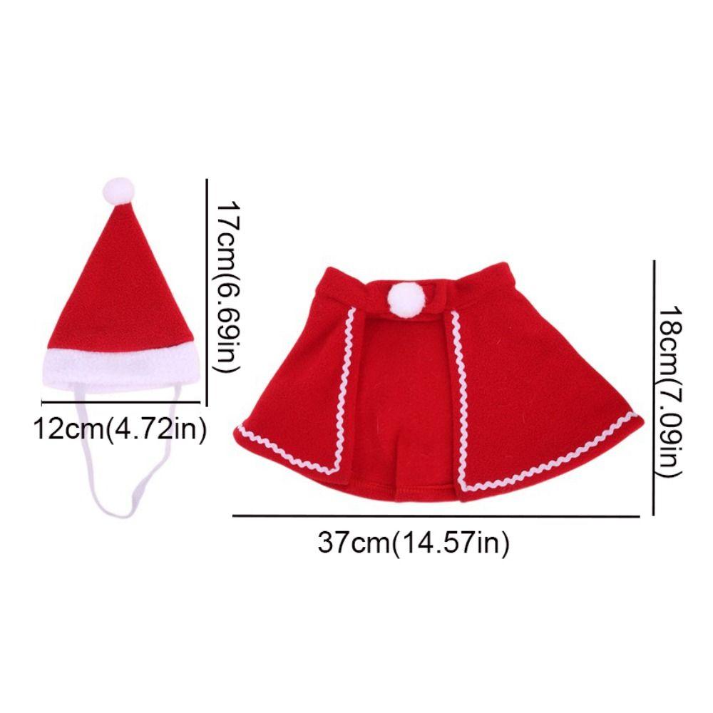 Comfortable Christmas Pet Cloak Adjustable Pet Xmas Hat Pet Christmas Cloak Dress Up for New Year