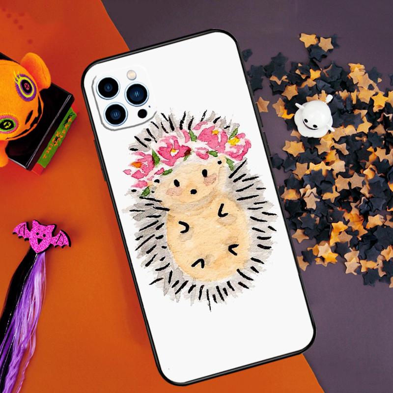 Animal Hedgehog Bumper Case For iPhone 16 15 14 Pro Max 11 12 13 Pro Max Mini XR 16e 16 15 Plus Phone Cover