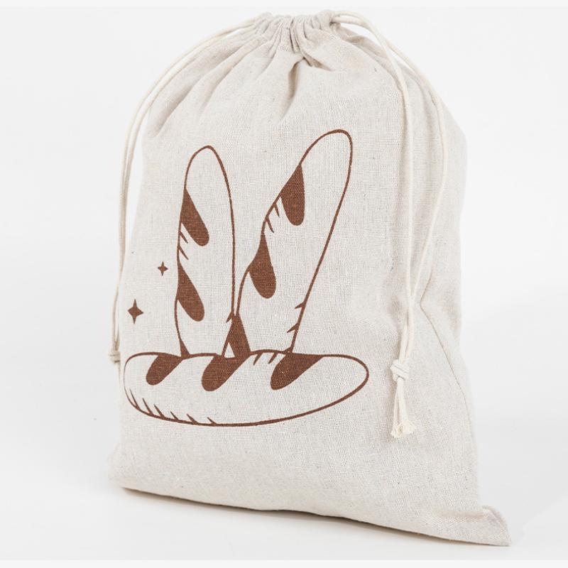 Льняной мешок для хлеба Многоразовый мешок для багета Хлопковый мешок для хранения со шнурком Буханка Домашний хлеб Свежий Экологичный Для хранения багета