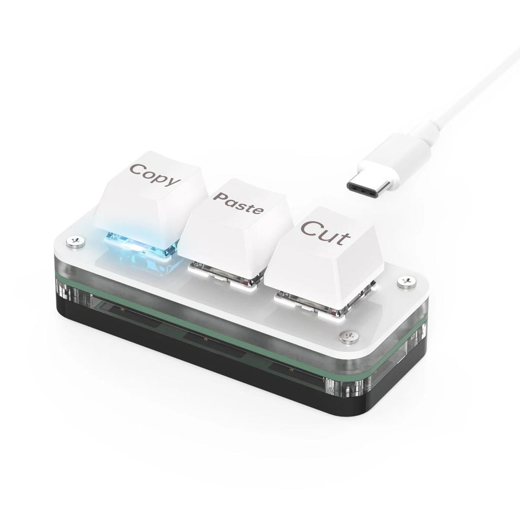 USB-C Настраиваемая клавиатура Мини Копировать Вставить 2 3 6 Клавиш Ручка со светодиодной RGB-подсветкой Механические Горячей замены Программируемые Макро-клавиатуры