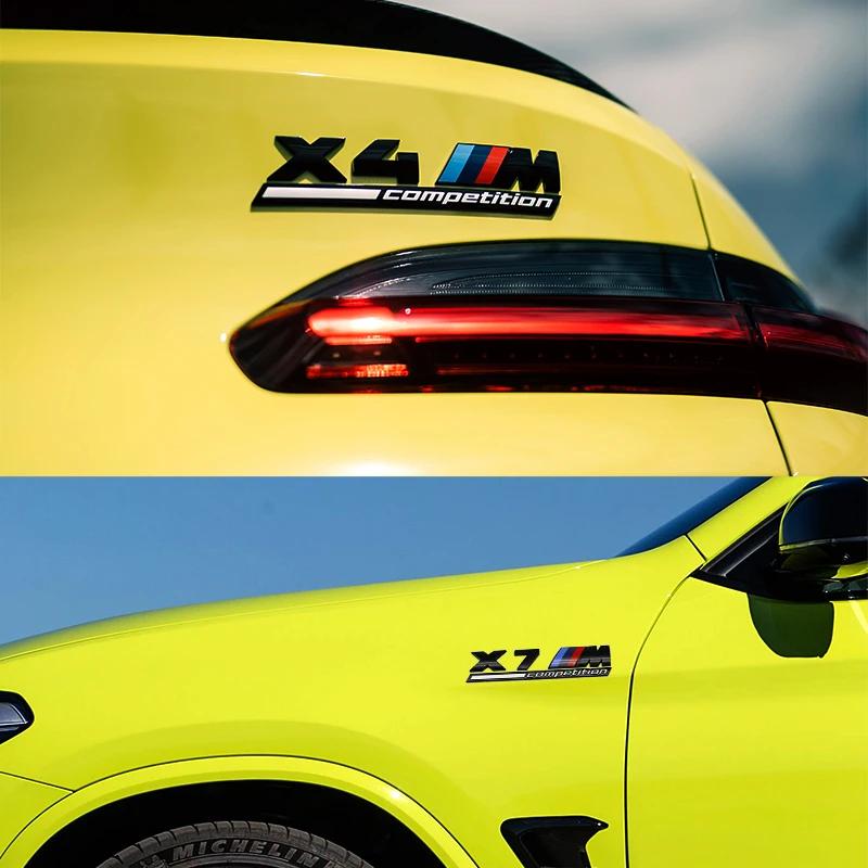ABS Tricolor M mark Competition For BMW 7m 8x1m X2M X3M X4M X5M X6M X7M x 5 Car Trunk Badge Emblem Thunder Edition Sticker Z111