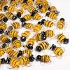 5pcs Yellow Cute Bee Charm Beads For Jewelry Making Supplies Glass Materials Animal Spacer/Loose Bead DIY Bracelets Accessories