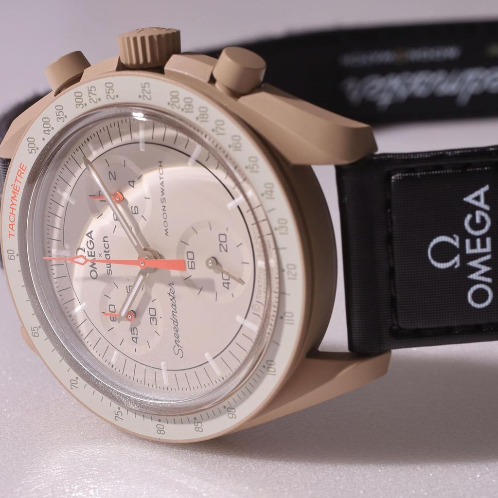 Часы OMEGA SWATCH Jupiter, оригинальная коробка Omega Swatch Collaboration с чехлом для покупок Speedmaster Model Mission, водонепроницаемый силикон × [с ремешком]