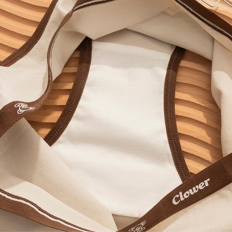 Women's Cotton Mid Waist Alphabet Color Panties Soft Breathable Triangle Pants