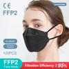Adult Fish Shape Certified KN95 FFP2 Mask 4 Layers Black Fabric Mascarillas Mouth FPP2 Face Mask KN95 Filter Respirator Ffp2mask