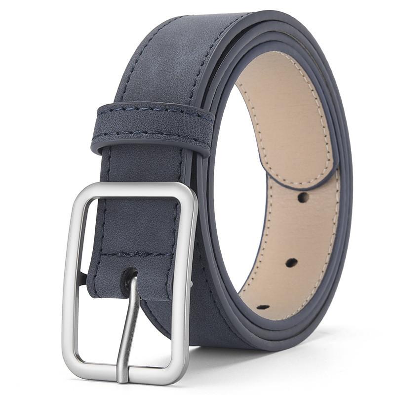 Retro Simple Pu Waist Belt With Alloy Pin Closure For Streetwear And Daily