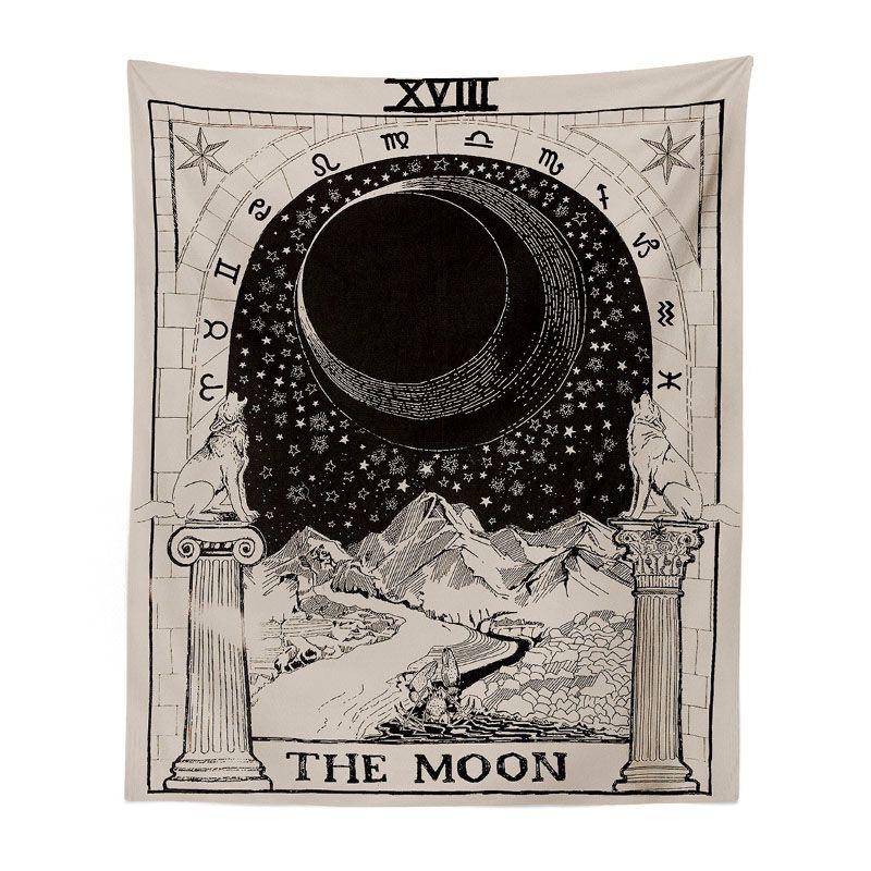 Wall Amkun Tarot Tapestry The Moon Star And Sun Medieval Divination Europe