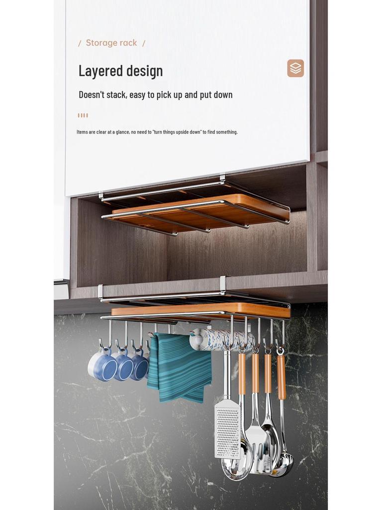Стеллаж для хранения кухни из нержавеющей стали: Подвесной органайзер с корзинами для шкафа и держателем для бумажных полотенец