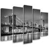 Five Piece Picture Canvas Print New York At Night