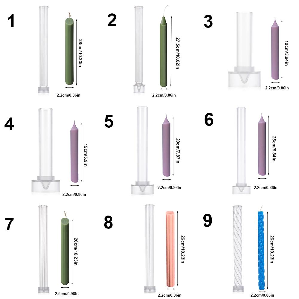 Church Party Plastic Match Large Cylinder Rib Clay Tools Stripe Soap Making Long Pole Candle Mold