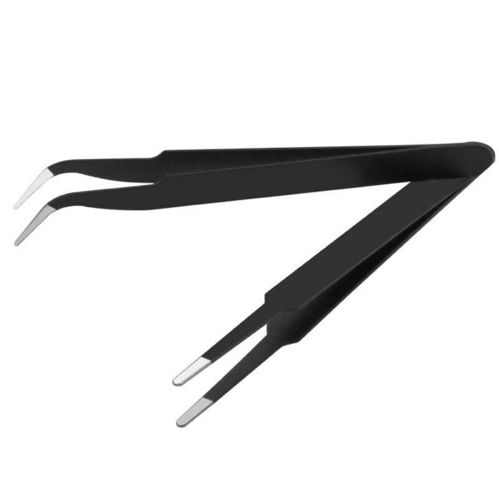 6pcs Anti-static ESD Stainless Steel Tweezers Maintenance Tools Industrial Precision Curved Straight Repair