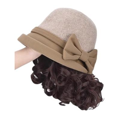 Пушистый Короткий Кудрявый Шляпа-парик Волнистый Женский Мамина Шляпа с Накладными Волосами Бант Зимняя Шапка Парик Женский