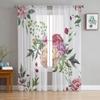 Красивые розовые цветы прозрачные шторы для спальни гостиной тюлевые шторы для кухни оконные вуали шторы
