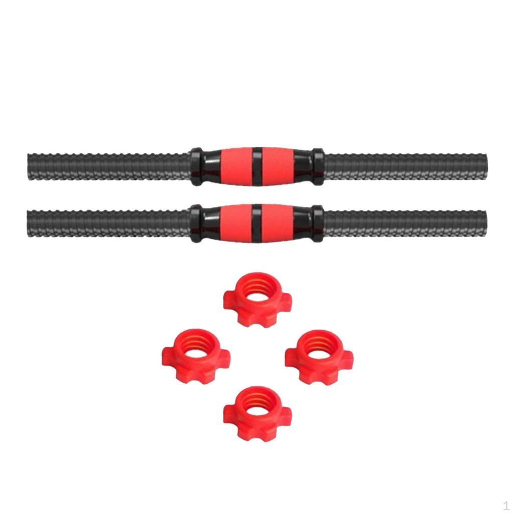 2 Pieces Dumbbell Bars Barbell Handle Dumbellsweights Set with 4 Collars for Weightlifting Exercise
