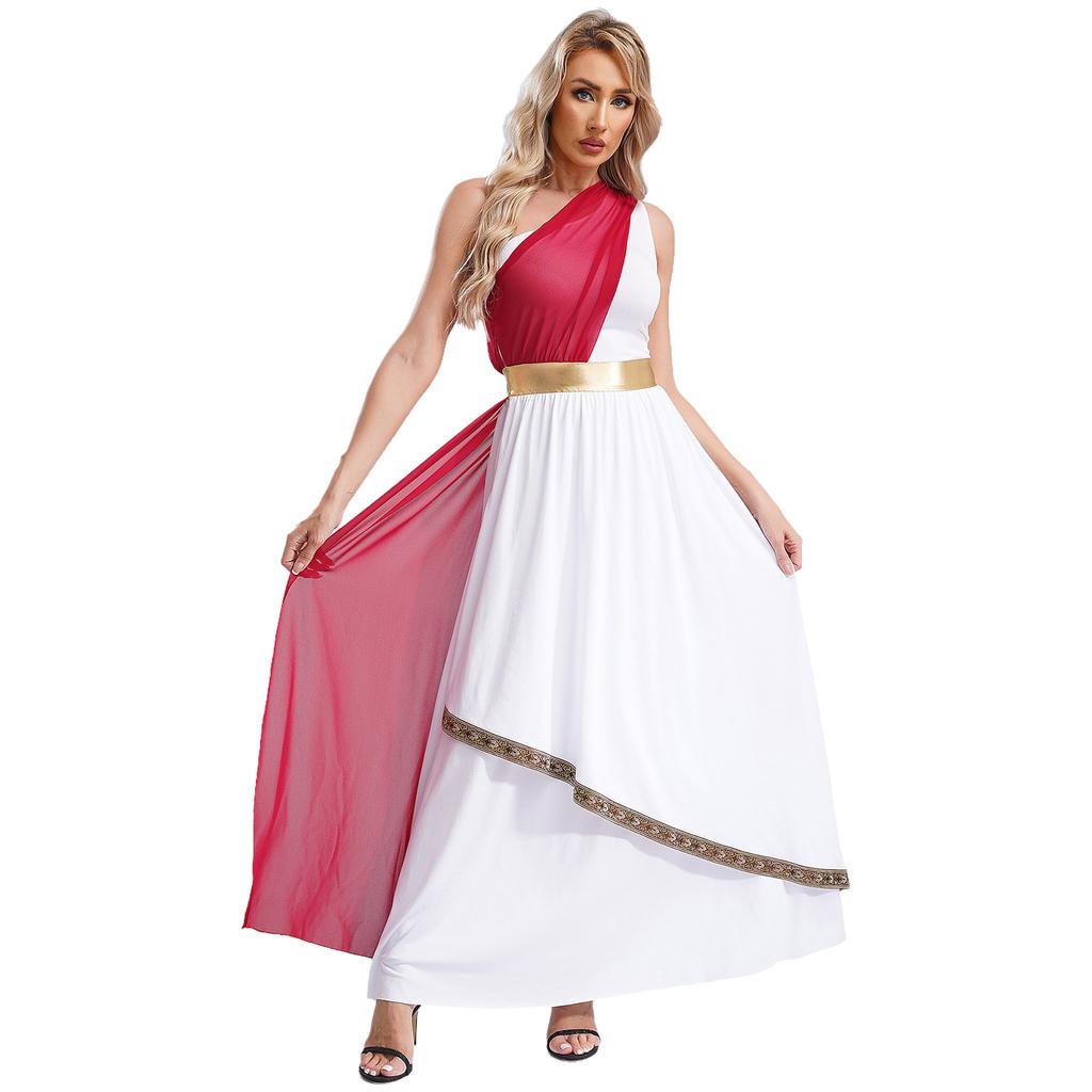 Женское танцевальное платье для восхваления на одно плечо, винтажный костюм римской императрицы на Хэллоуин, древнегреческая тога, костюмы для косплея, нарядные костюмы