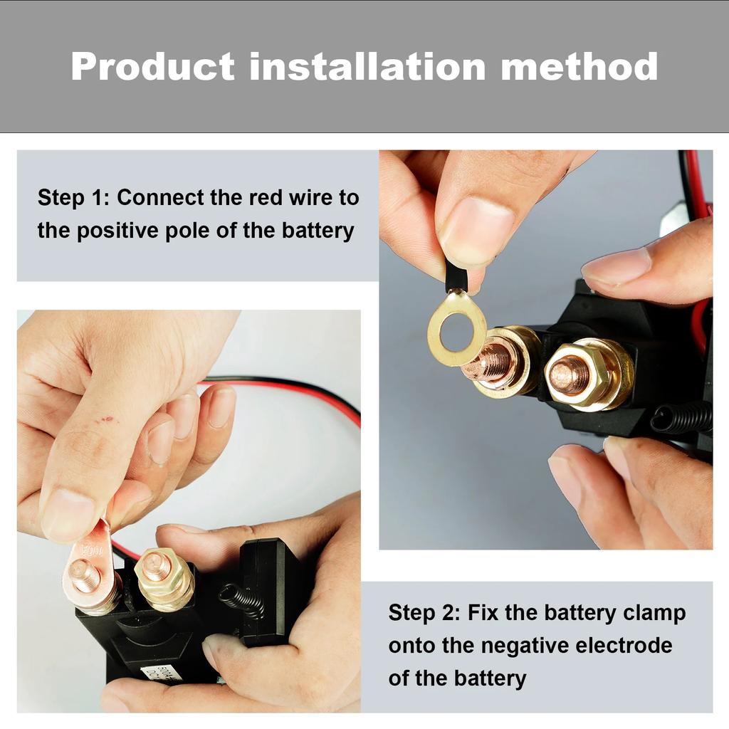 12V DC 500A Battery Cut Off Switch Remote Battery Disconnect Switch Anti-Theft Battery Kill Switch with 2 Remote Control Car Tru