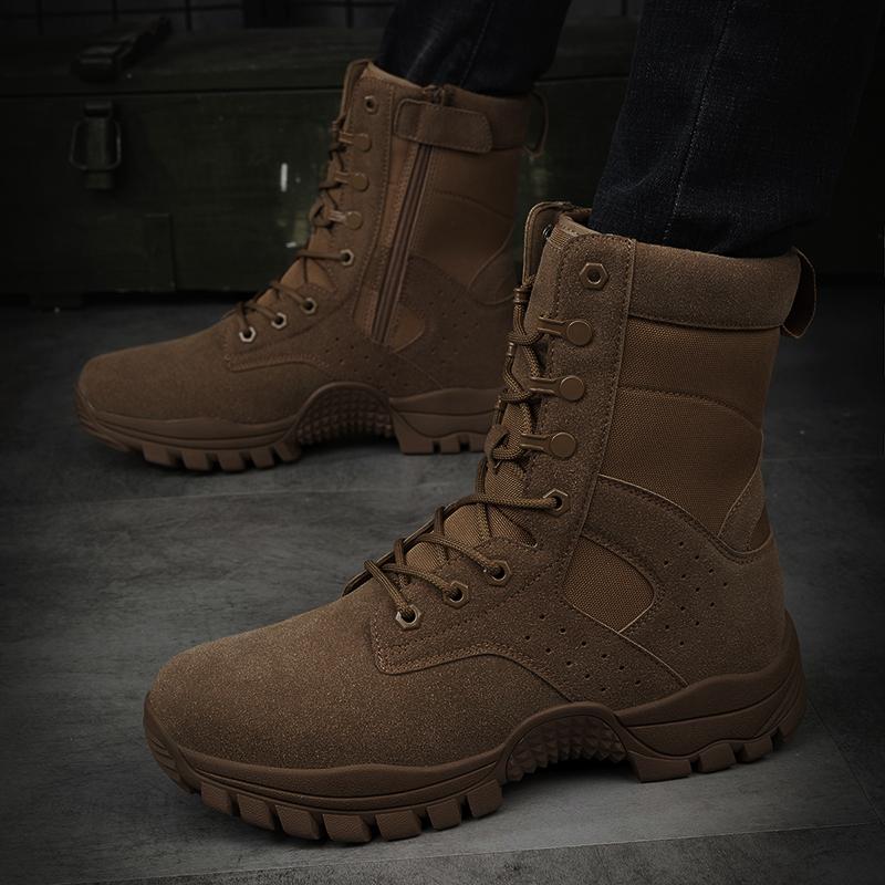Мужские военные ботинки, уличные альпинистские ботинки, походные ботинки, ботинки для пустыни, водонепроницаемые прочные высокие сапоги, большой размер