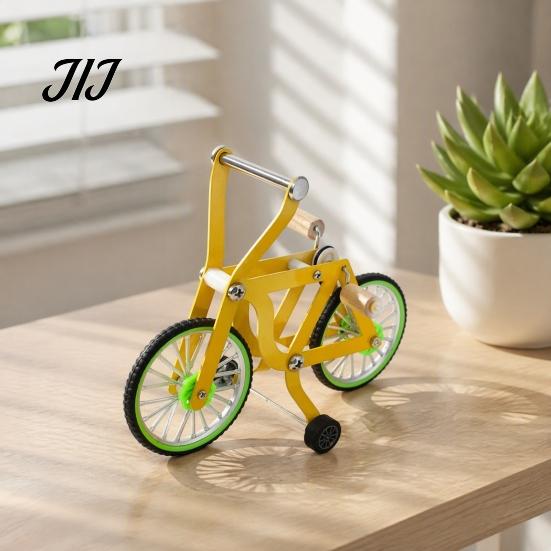 Bird Intelligence Toy Training Bike Toy, Interactive Bicycle Exercise Enrichment Anti Chew Educational for Lovebird Conures Parakeet Cockatiel