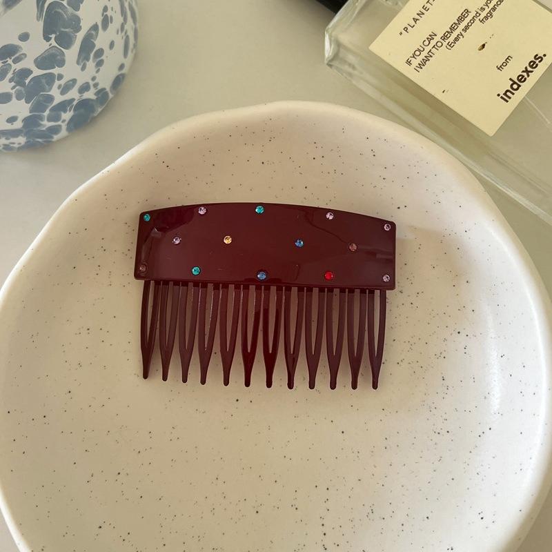 Цветные ромбовидные гребни с частыми зубьями, клипсы Практичные и универсальные краевые клипсы-гребни Машинки для стрижки волос для подравнивания секущихся кончиков Перевернутый гребень Заколки для челки