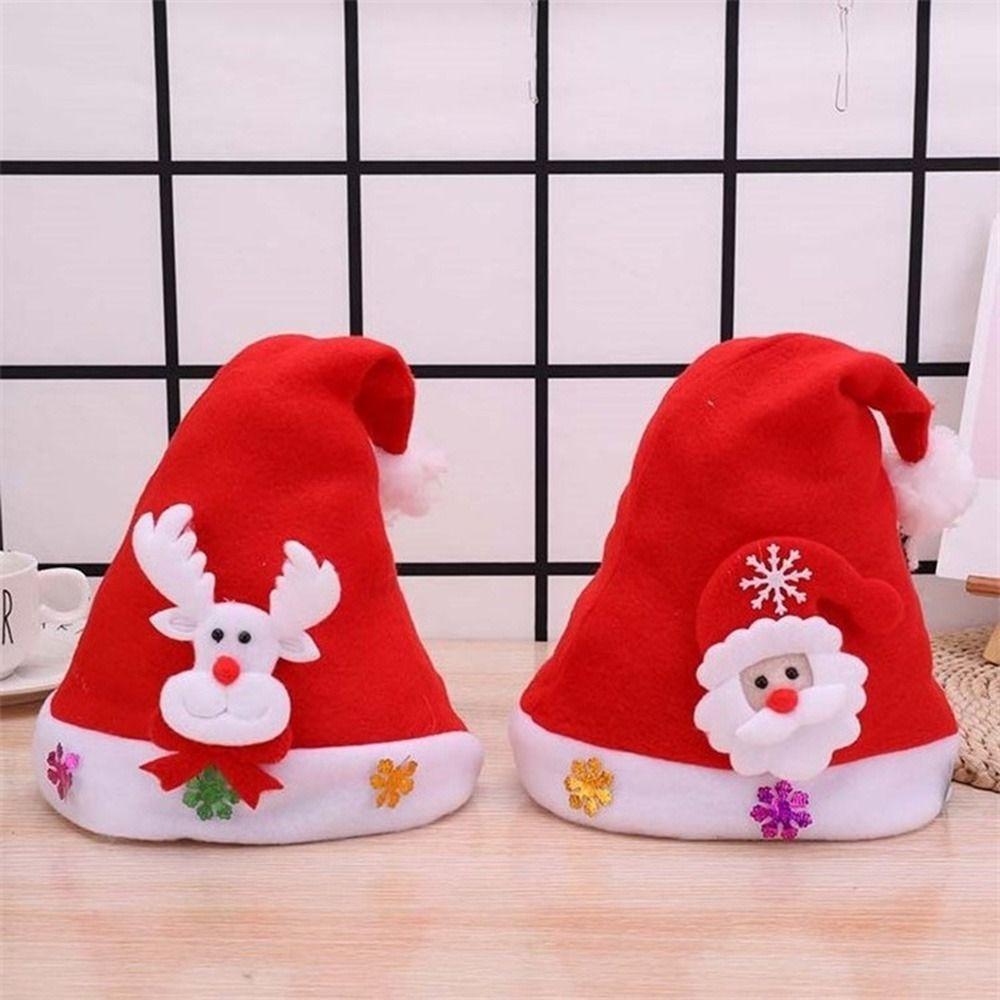 Christmas Ornaments Xmas Caps Light Up Cap Santa Claus Hat Christmas Decorations LED Christmas Hat