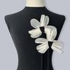 1 Pair Organza Fabric Brooch 3D Flower Ribbon Brooch Pin DIY Dress Top Jacket Decoration Wedding Party Jewelry Accessory