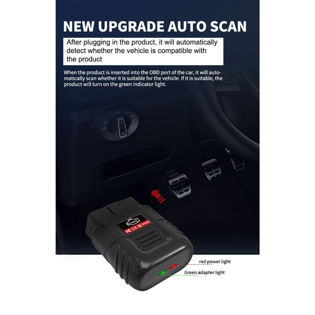 Беспроводной диагностический инструмент OBD2 Bluetooth, IOS, Android и Windows 3000. База данных кодов. Подходящий автомобильный адаптер. Считыватель кодов неисправностей. Сканирование с протоколом OBDII/EOBD.