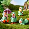 Garden Raincoat Duck Animal Resin DIY Ornaments Figurine Cake Decoration Micro Landscape Miniature