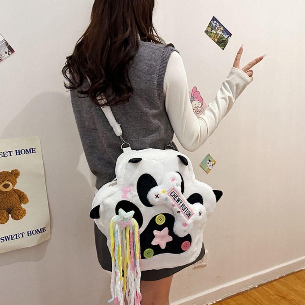 Lolita Cat Paw плюшевый рюкзак большой емкости Cat Student Schoolbag Gift