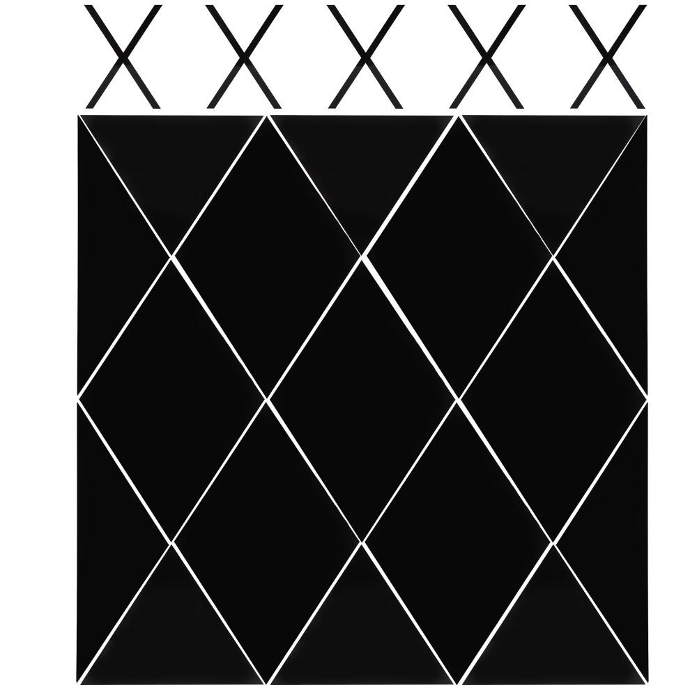 Acrylic Rhombic Mirror Wall Sticker Black Self Adhesive Mirror Tile  Home Wall