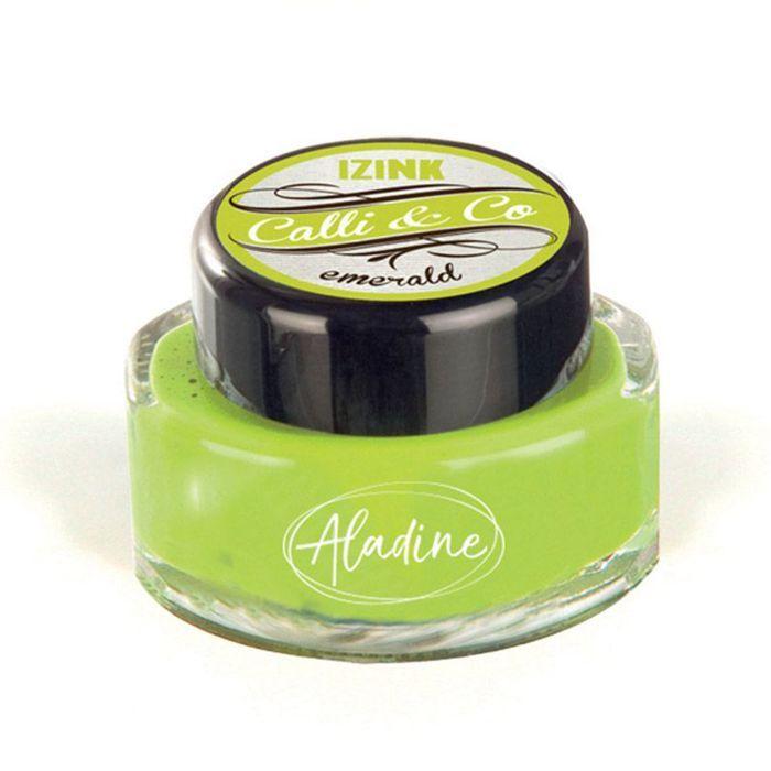 Encre calligraphie - ALADINE - Vert émeraude - 15 ml - Stable à la lumière - Couleurs miscibles