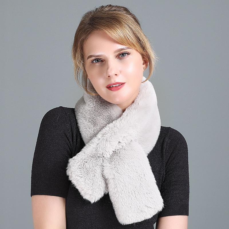 Scarf Female Winter Hundred Versatile Double-sided Thickened Fur Collar Neck Set Imitation Fur Scarf Shawl