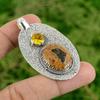 925 Sterling Silver Bauxite Gemstone Citrine Wife Handcrafted Pendant Jewelry