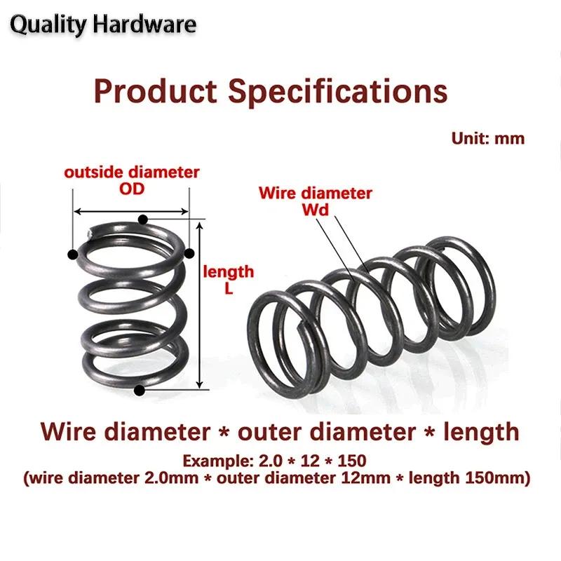 65Mn Wire diameter 1.5mm /2.0mm Long Spring Compression Spring Length 100mm 150mm 200mm 250mm 300mm 400mm 500mm